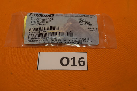 Synthes 440.44 Titanium L-Buttress Plate -NEW