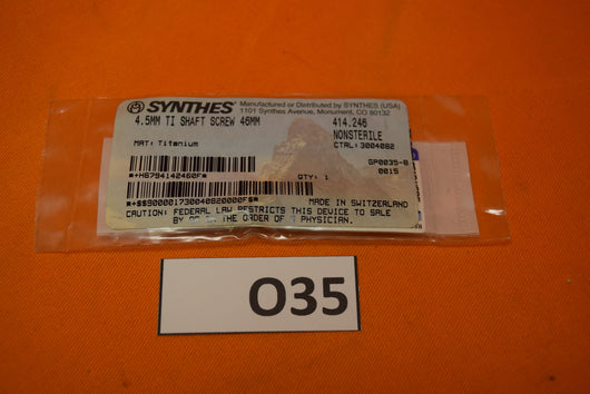Synthes 414.246 Titanium Shaft Screw 4.5 x 46mm -NEW