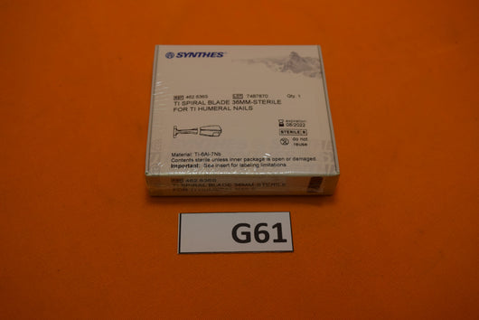 Synthes 462.636S Titanium Spiral Blade 36mm -NEW