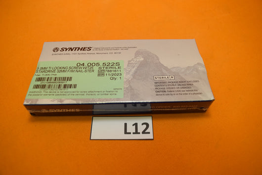Synthes 04.005.522S T25 Stardrive Locking Screw 5 x 32mm