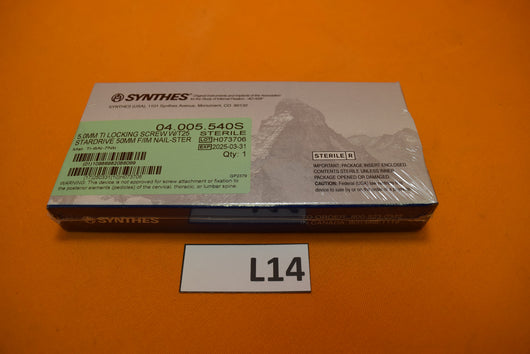 Synthes 04.005.540S T25 Stardrive Locking Screw 5 x 50mm -NEW