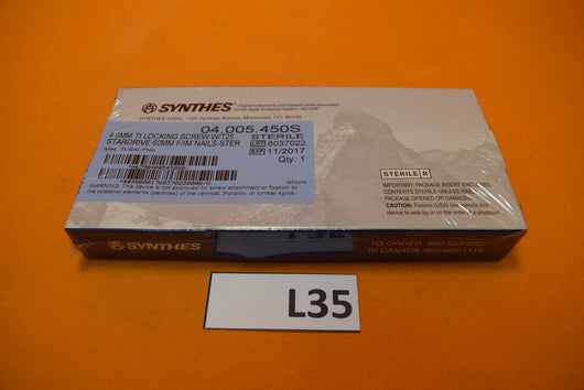 Synthes 04.005.450S T25 Stardrive Locking Screw 4 x 60mm -NEW
