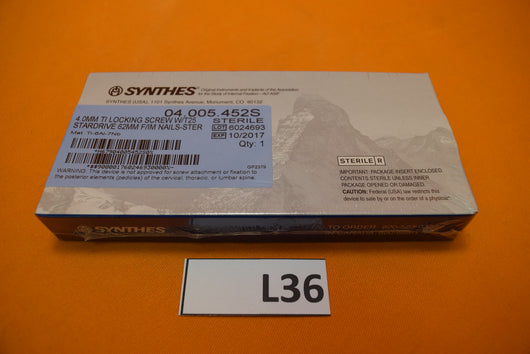 Synthes 04.005.452S T25 Stardrive Locking Screw 4 x 62mm -NEW
