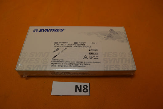 Synthes 294.783 SHA 5.0mm Self-Drilling Schanz Screw 125mm - NEW