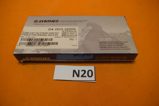 Synthes 04.003.000S Titanium End Cap for Femeral Nail-Ex -NEW