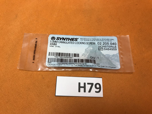 Synthes 02.205.040 Cannulated Locking Screw -NEW