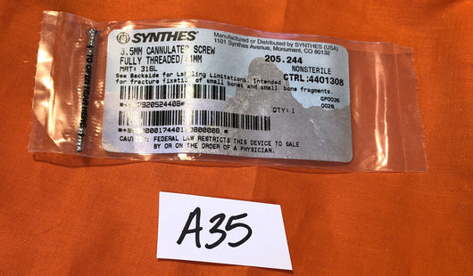 SYNTHES 205.244  3.5MM CANNULATED SCREW -NEW