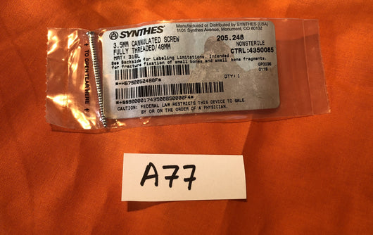 SYNTHES 205.248  3.5MM CANNULATED SCREW -NEW
